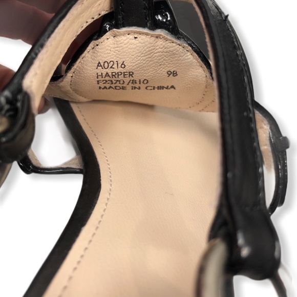 Coach Harper Sz 9B Black Leather Wedge Sandal - Picture 7 of 7